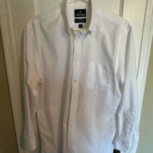Classic White Stafford Wrinkle-Free Oxford Shirt - Size 16 1/2